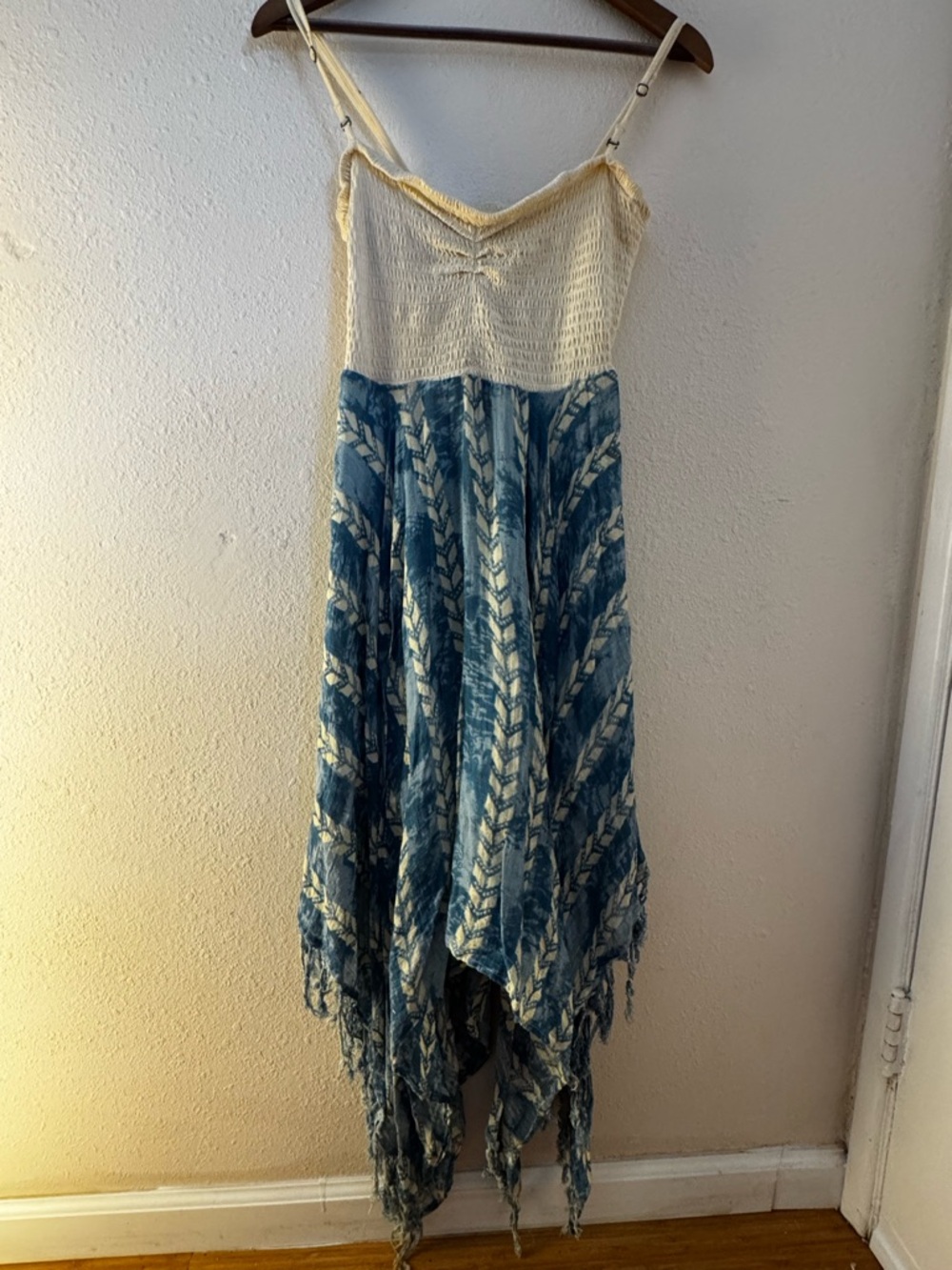 Billabong Cream Smocked Cotton Top